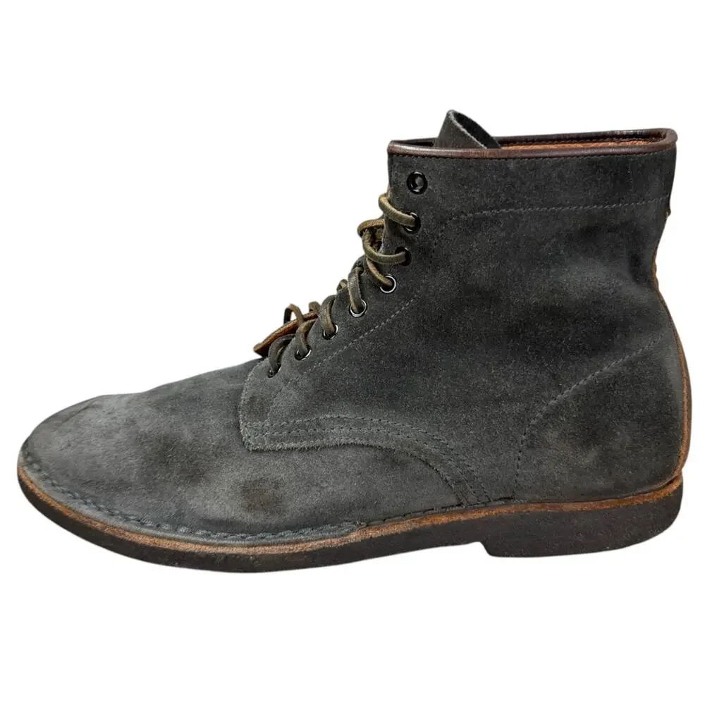 Frye Mens 13 Suede Lace Up Boots Dark Grey Charcoal Ankle Work Heritage D